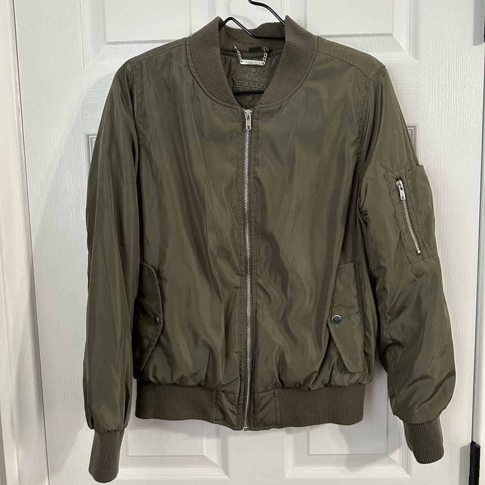 Jou Jou Olive Green Bomber Jacket